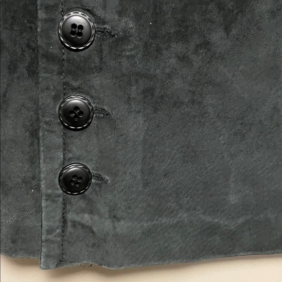 Vintage Black Leather Button Front Mini Skirt Women's 7/8 - Picture 10 of 11